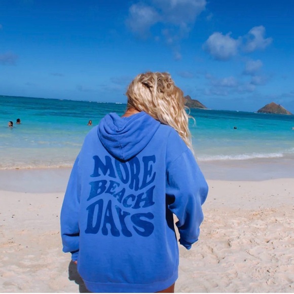 Beach Krew Tops - BeachKrew More Beach Days Flo Blue Hoodie